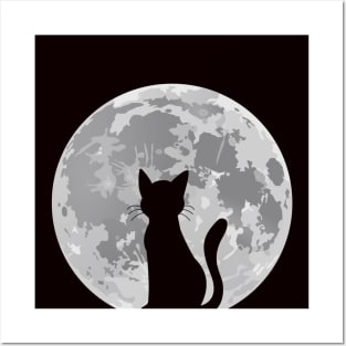 An adventurous cat roams at night ... Posters and Art